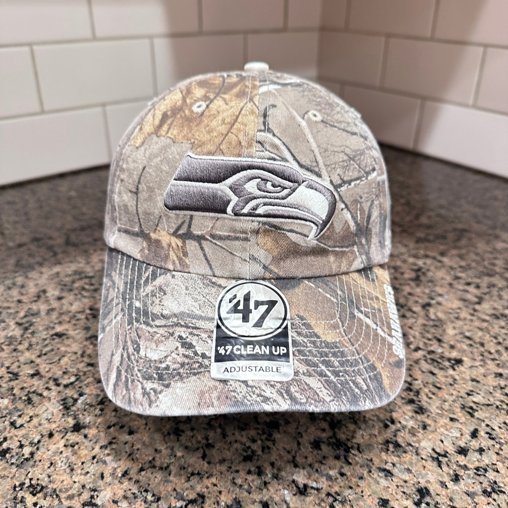 Seattle Seahawks '47 Brand Clean Up Camo Hat Strap Back Cotton NFL New